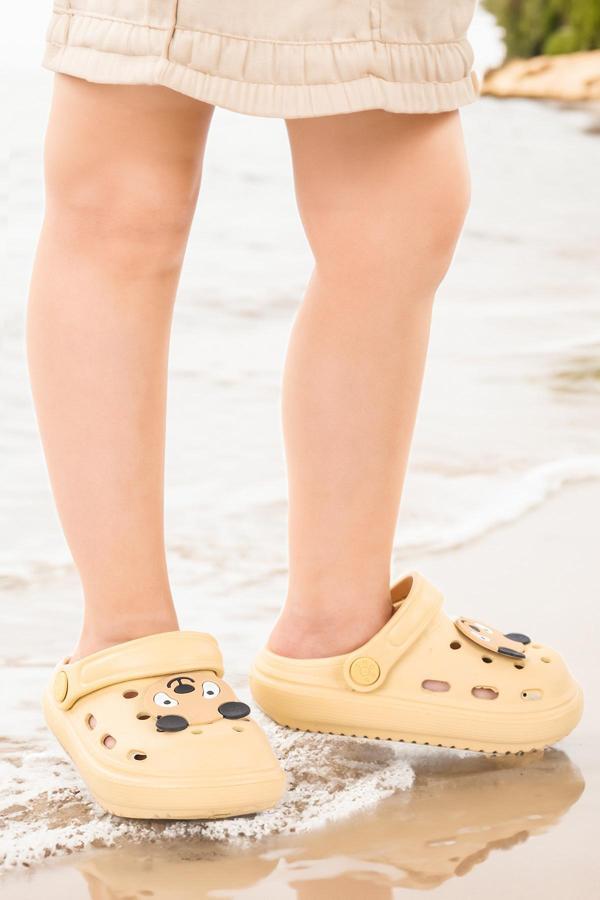 Kiko Kids Eva Plaj Havuz Okul Kreş Kız Çocuk Terlik Twg 755 Bej - Image 1