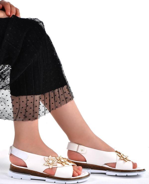 Kiko Kids Günlük Kız Çocuk Bebe Sandalet Şb 22722440-49 Beyaz - Image 1