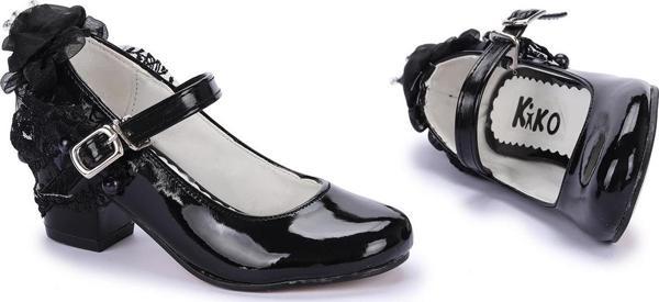 Kiko Kids Günlük Kız Çocuk 4 Cm Topuklu Ayakkabı 754 Rugan Siyah - Image 1
