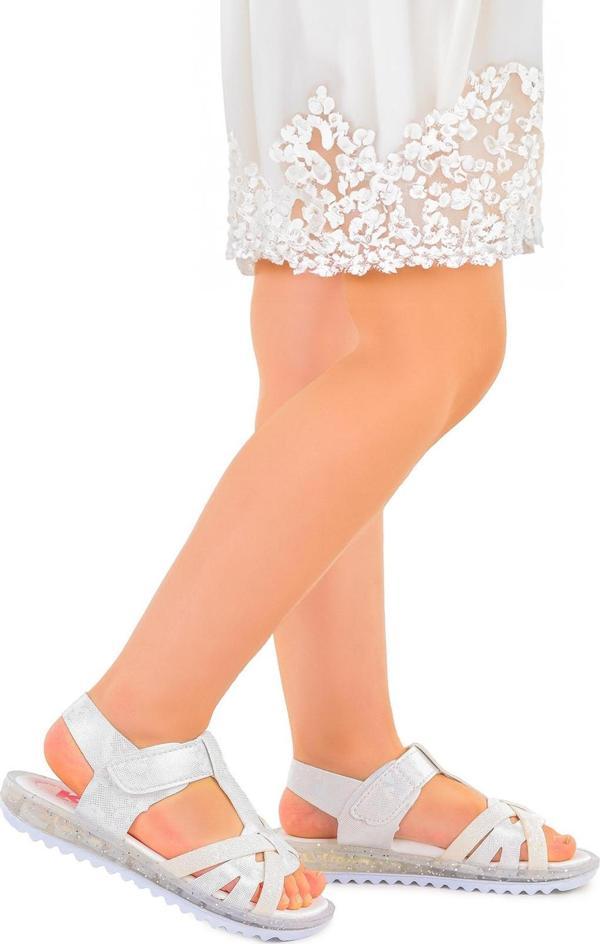 Kiko Kids Kız Çocuk Sandalet Arz 2350 Beyaz - Image 1