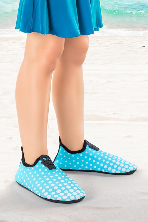 Kiko Kids Point Havuz Plaj Kız Çocuk Deniz Ayakkabısı 7514 Mint Yeşili - Beyaz - Image 1