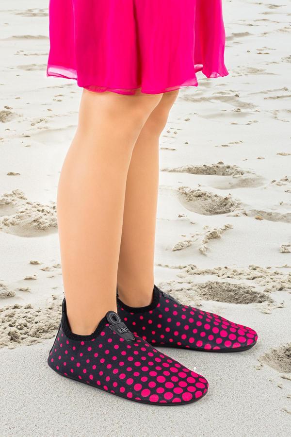 Kiko Kids Point Havuz Plaj Kız Çocuk Deniz Ayakkabısı 7514 Siyah - Fuşya - Image 1