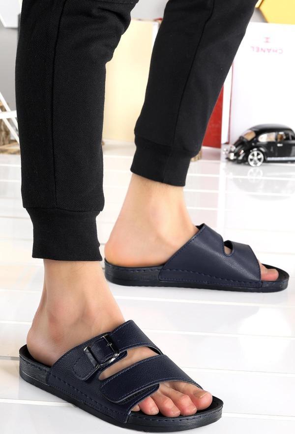 Woggo Günlük Cırtlı Erkek Terlik Ary 36-487 Lacivert - Image 1