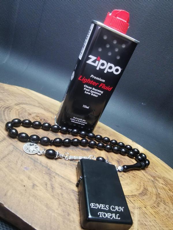 İsme Özel Zippo Çakmak,Zippo Benzin ve Tesbih Seti - Image 1