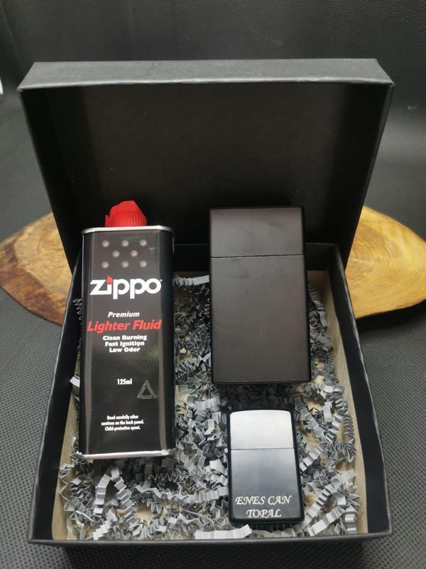 İsme Özel Zippo Benzin,Çakmak ve Tabaka Seti - Image 1