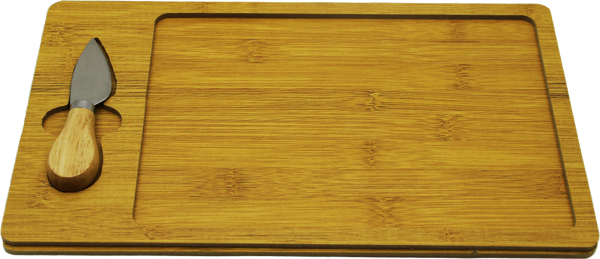 1 BIÇAKLI AHŞAP PEYNİR SUNUM TABAK 33X19CM  - Image 1