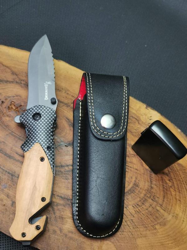 İsme Özel 21 cm Browning Çakı,Kılıf ve Çakmak  - Image 1