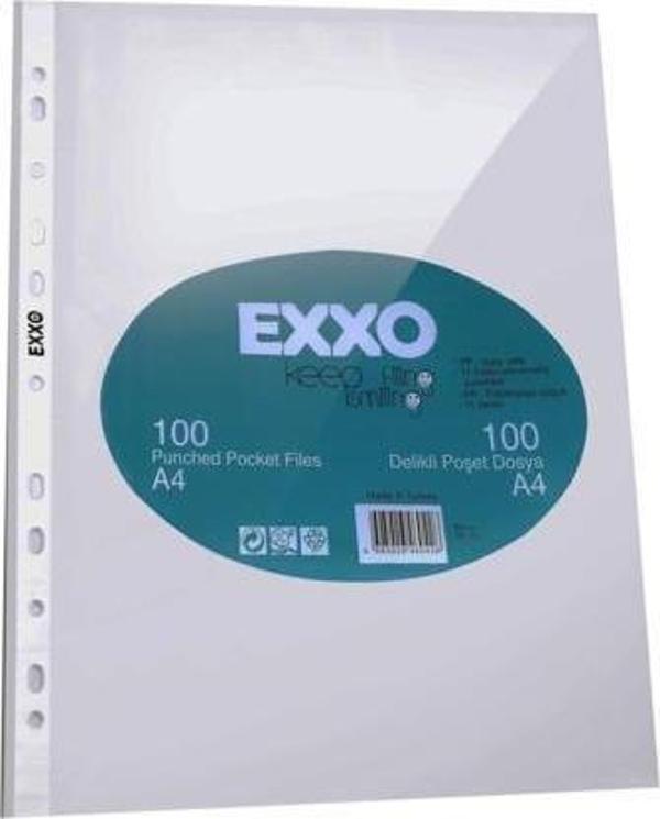 Exxo Delikli Poşet Dosya 100'lü A4 - Image 1