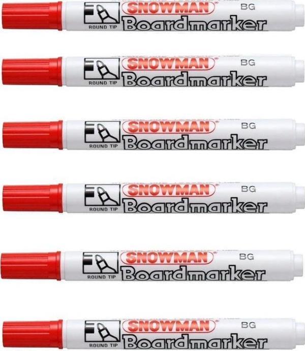 Snowman Bg-12 K Tahta Kalemi Kırmızı - 6 Adet - Image 1
