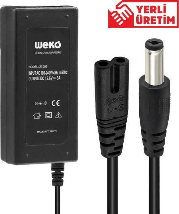 12.6 VOLT - 3 AMPER 5.5*2.5 UÇLU YERLİ ÜRETİM LI-ION BATARYA ŞARJ ADAPTÖRÜ (OUT:12V3A)  - Image 1