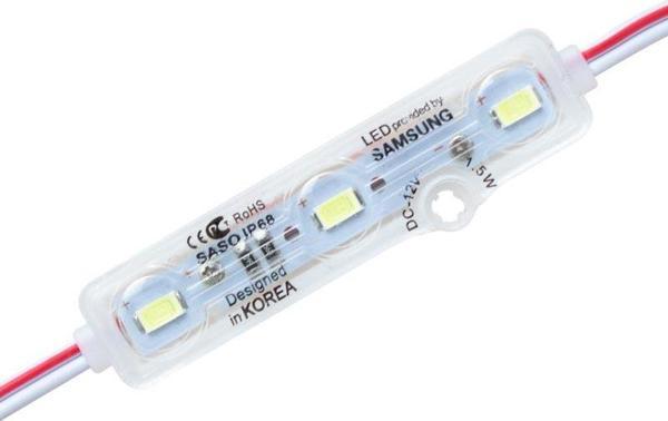 12V IP67 SAMSUNG 5730 BEYAZ MODÜL LED ŞEFFAF KAPAKLI  - Image 1