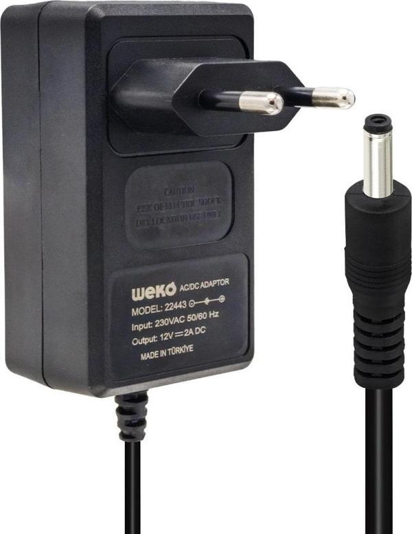 12 VOLT - 2 AMPER 2.5*0.7 UÇLU YERLİ ÜRETİM PLASTİK KASA PRİZ TİPİ ADAPTÖR  - Image 1