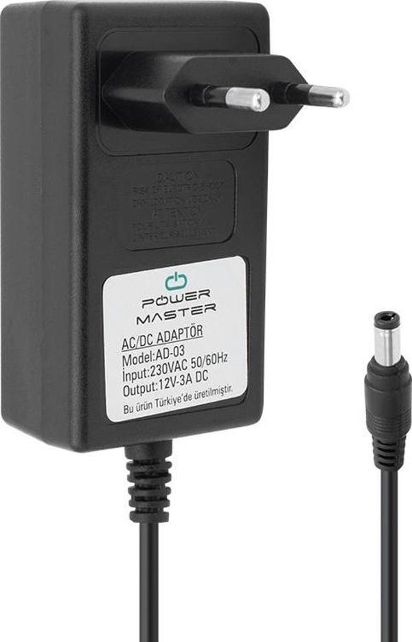 12 VOLT - 3 AMPER PLASTİK KASA PRİZ TİPİ ADAPTÖR 5.5*2.5 UÇ  - Image 1