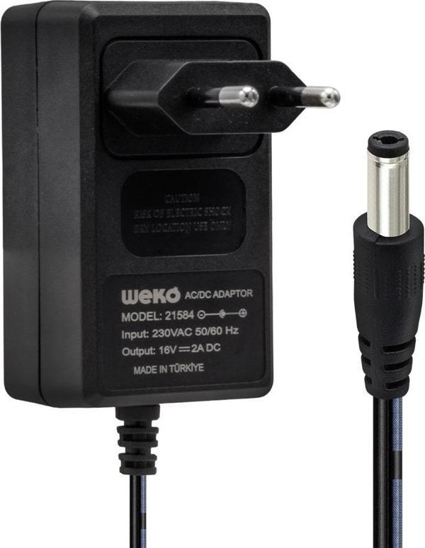 16 VOLT - 2 AMPER 5.5*2.5 UÇLU YERLİ ÜRETİM POWER JACKLI SANTRAL ADAPTÖRÜ  - Image 1