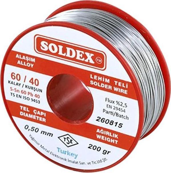 200 GR LEHİM İNCE 0,50 MM SOLDEX  SN60 PB40  - Image 1