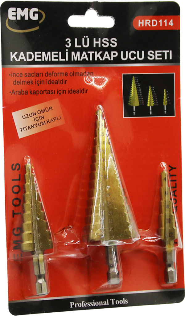 3 ADET  HSS KADEMELİ MATKAP UCU SET  - Image 1