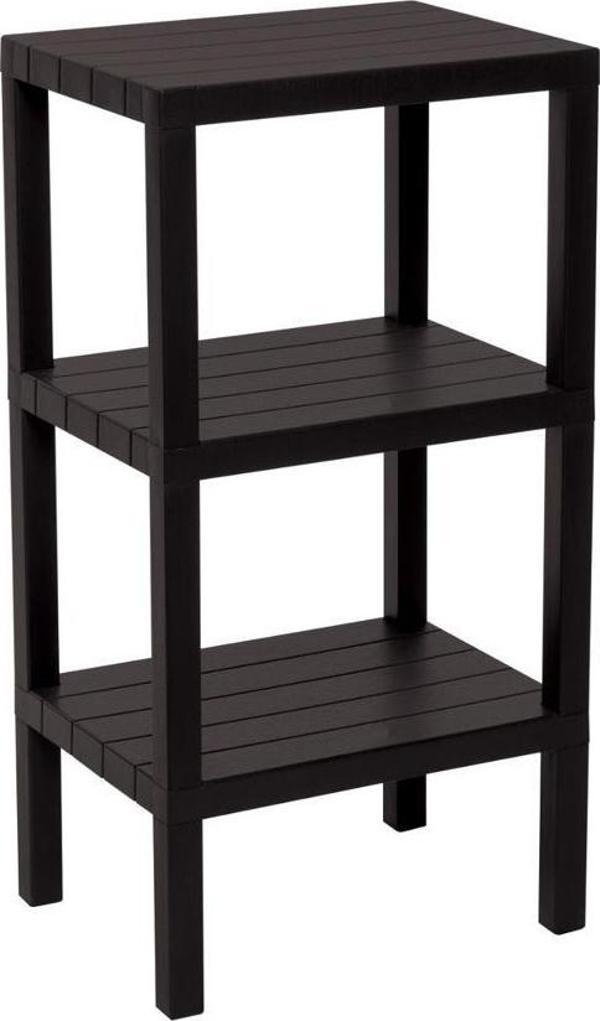 3 RAFLI SİYAH MODÜLER ÜNİTE PLASTİK  - Image 1