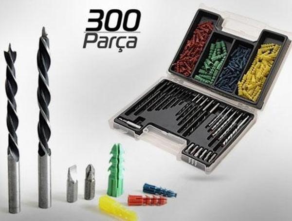 300 Parça Dübel ve Matkap Ucu Seti  - Image 1