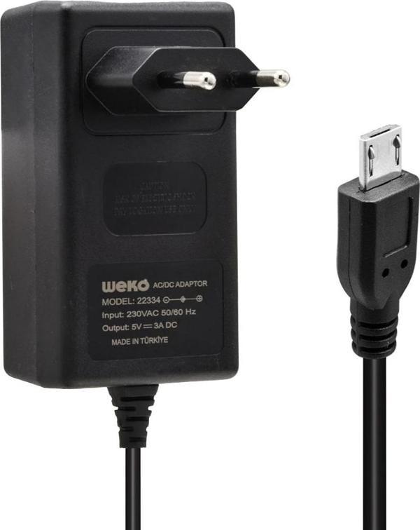 5 VOLT - 3 AMPER MICRO USB UÇLU YERLİ ÜRETİM PRİZ TİPİ ADAPTÖR  - Image 1