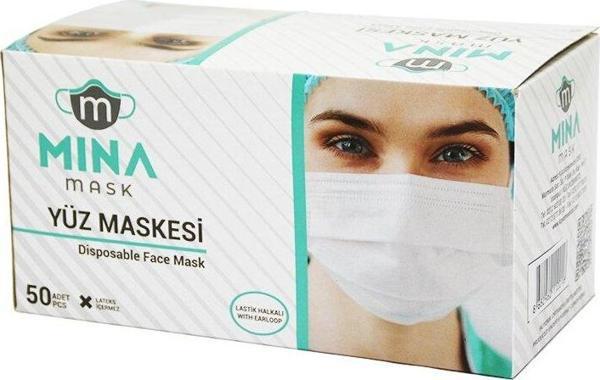 50PCS BEYAZ CERRAHİ YÜZ MASKESİ  - Image 1