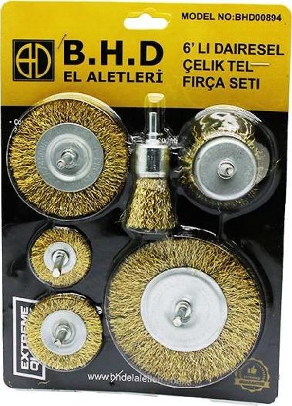 6 ADET  DAİRESEL ÇELİK TEL - ÇANAK FIRÇA SETİ  - Image 1