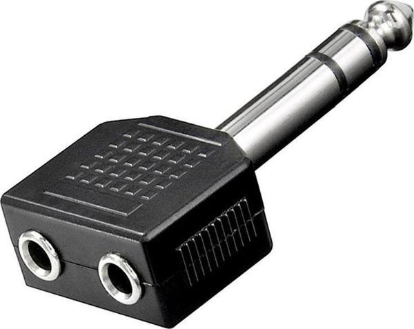 6.3 MM STEREO ERKEK / 3.5 MM ST X 2 DİŞİ ÇEVİRİCİ JACK  - Image 1