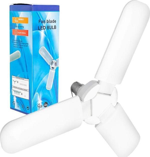 60W AKÜ MAŞALI 12 VOLT 3 KOLLU PERVANE LED AMPUL BEYAZ  - Image 1