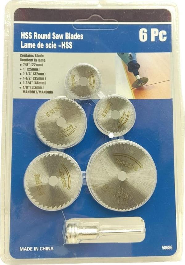 6 PARÇA MİNİ YUVARLAK TESTERE BIÇAKLARI 22---44MM  - Image 1