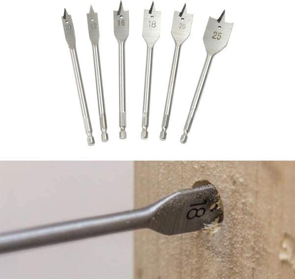 6 Parça Tahta Ahşap Oyma Yaprak Matkap Ucu Seti  - Image 1