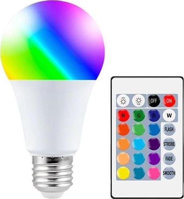 9w Uzaktan Kumandalı 15 Farklı Renk Seçenekli Led Ampul  - Image 1