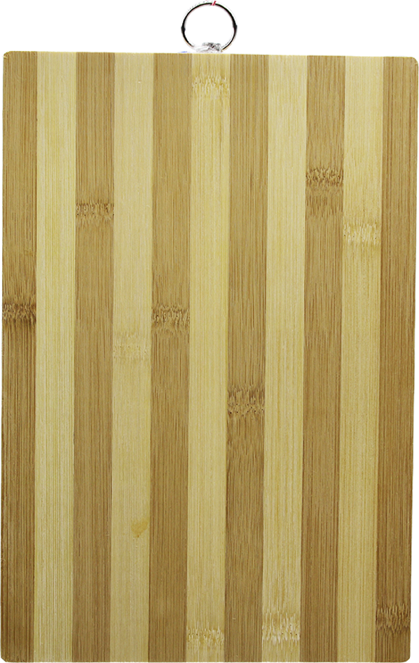 AHŞAP 20X30CM BEYAZ ÇİZGİLİ BAMBU KESİM PANOSU METAL KULPLU  - Image 1