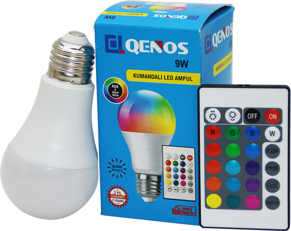 9W - E27 RGB - KUMANDALI LED AMPUL  - Image 1