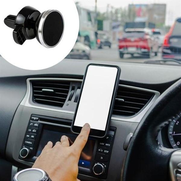 Araç İçi Izgaraya Takılan Telefon Tutucu Mıknatıslı Döndürülebilir Telefon Tutucu Yuvarlak Model (44 - Image 1