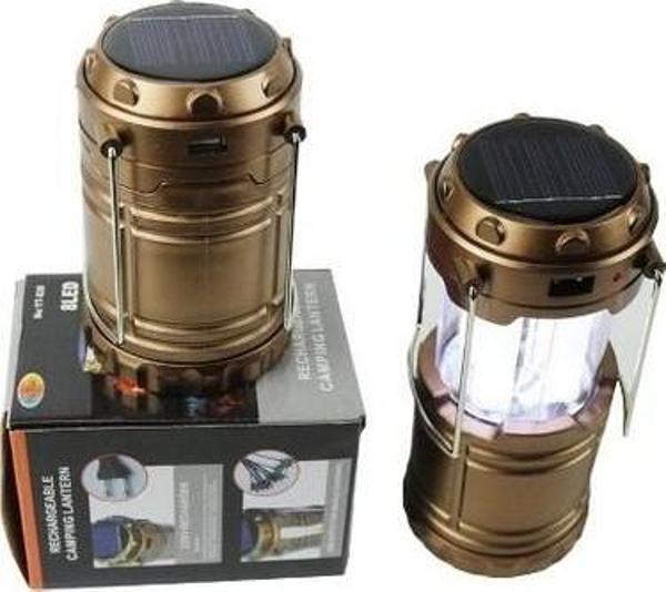 Avcı Feneri Kamp Lambası Şarjlı USB Girişi Solar  - Image 1
