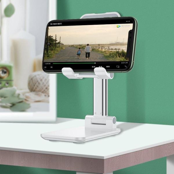 Beyaz Aynalı Cep Telefonu Sabitleyici Stand Katlanabilir Ayarlanabilir Telefon Standı  - Image 1