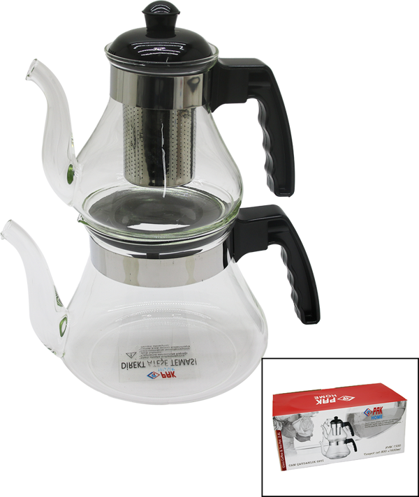 CAM ÇAYDANLIK SETİ 800/1600ML  - Image 1