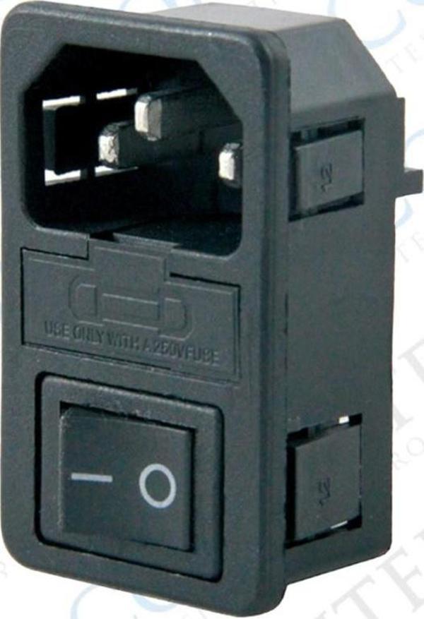 C14 POWER SOKET ERKEK ANAHTARLI+FUSELİ KULAKSIZ UL (IC-214A-S)  - Image 1