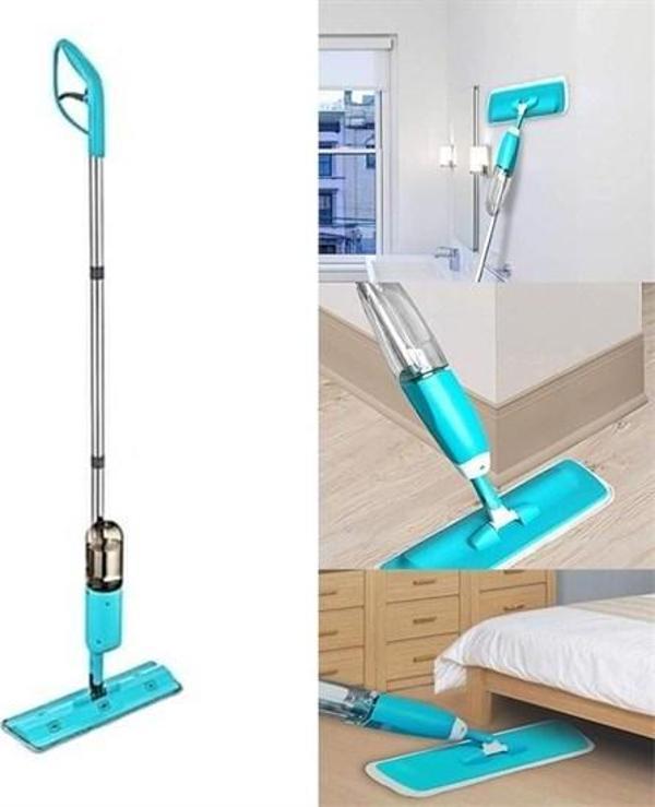 Döner Başlıklı Spreyli Mop Parke Ahşap Fayans Temizleyici Su Hazneli Sihirli Paspas  - Image 1