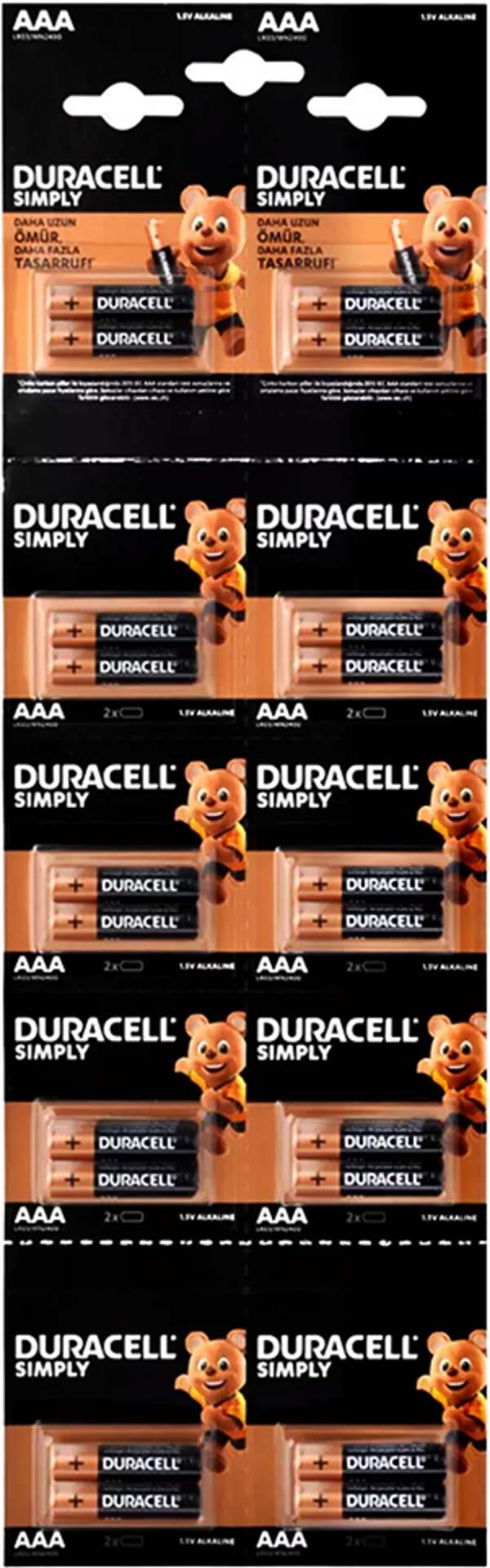 Duracell İNCE PİL ALKALİN 20 ADET - Image 1