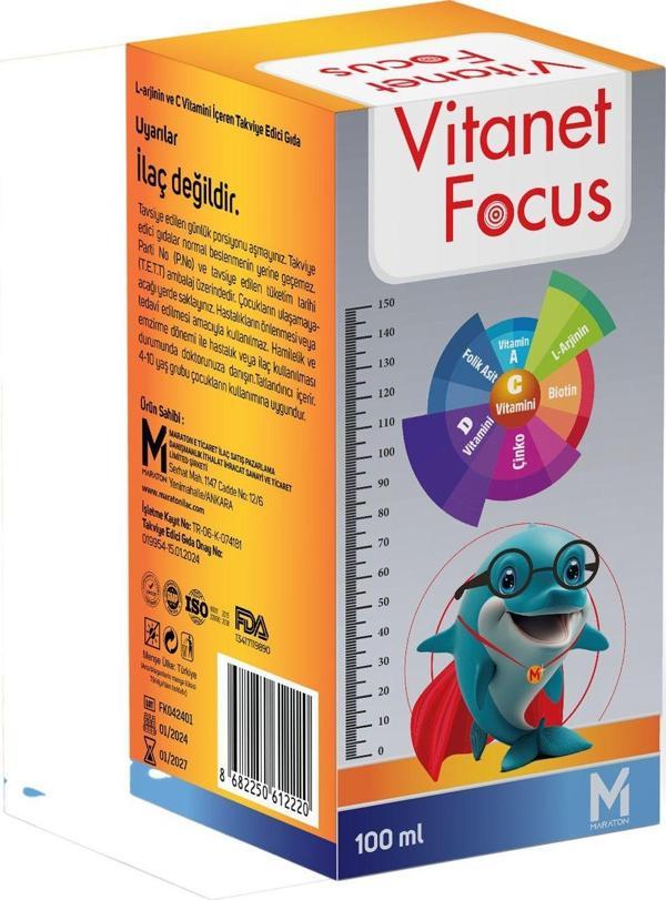 Vitanet Focus L-Arginin + Multivitamin Şurup 100 ml - Image 1