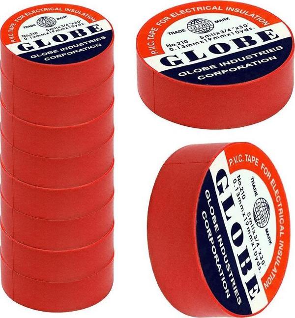 GLOBE İZOLE BANT KIRMIZI 10LUK  0.13MMX19MM  - Image 1