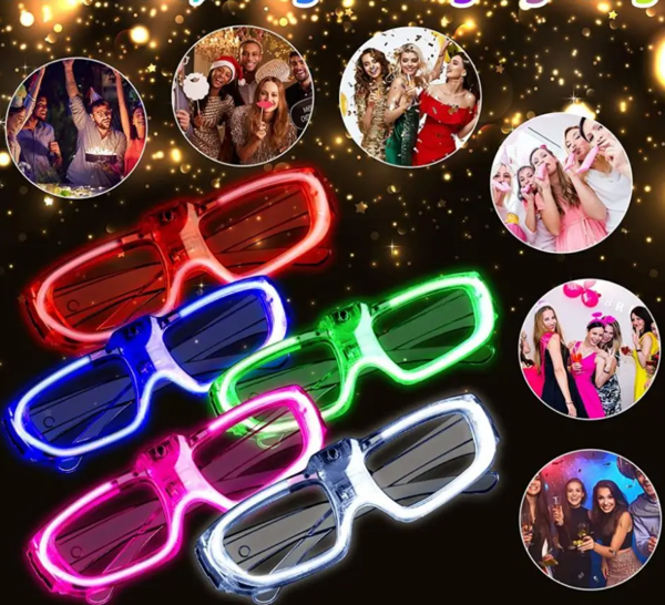 Glow Model 3 Farklı Fonksiyonlu Işıklı Parti Gözlüğü Karışık Renk 12 Adet  - Image 1