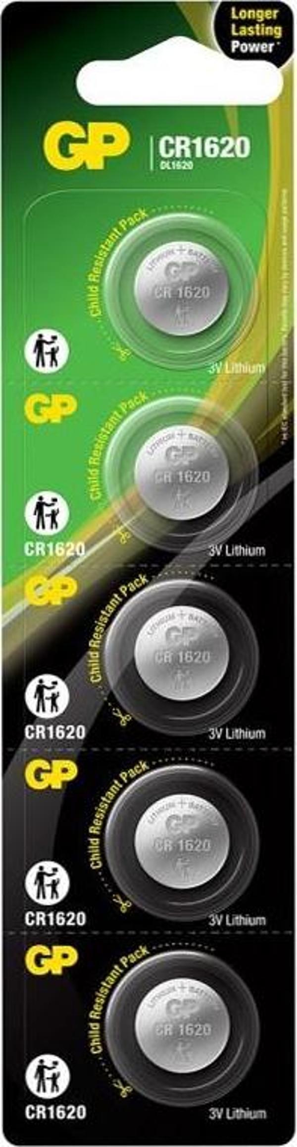 GP CR1620 3V LİTYUM PİL 5Lİ PAKET - Image 1