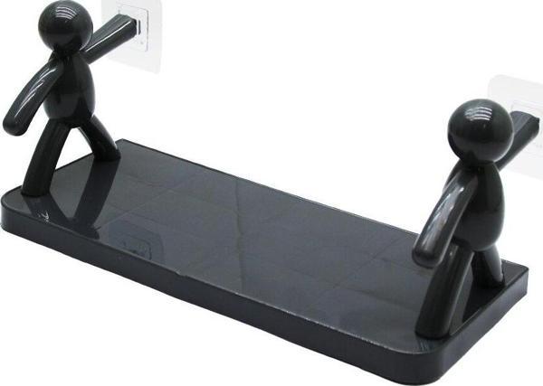 GRİ 14X34CM RAMBO MANKEN TUTACAKLI  PLASTİK ETEJER YAPIŞKANLI  - Image 1
