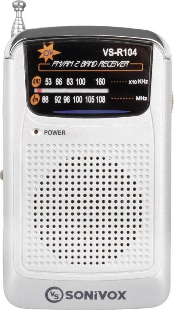 GÜMÜŞ RENK CEP TİPİ ANALOG FM RADYO VS-R104  - Image 1