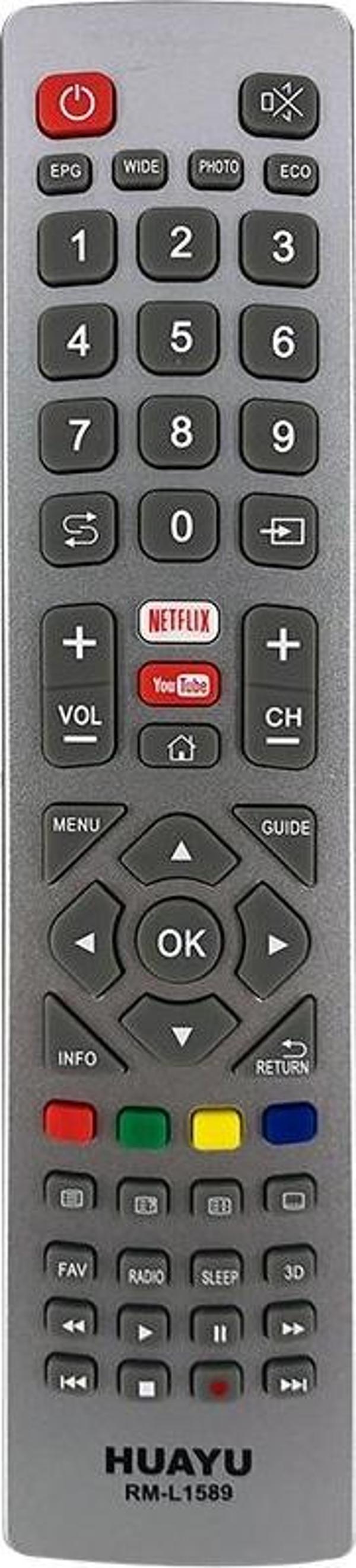 HUAYU KL RM-L1589 SHARP AQUOS NETFLIX-YOUTUBE TUŞLU LCD-LED UNIVERSAL KUMANDA  - Image 1