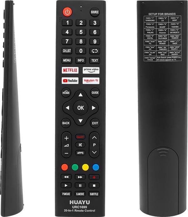 HUAYU KL URC1699 20 IN 1 NETFLIX- YOUTUBE- PRIME VIDEO TUŞLU UNIVERSAL LCD-LED TV KUMANDA  - Image 1