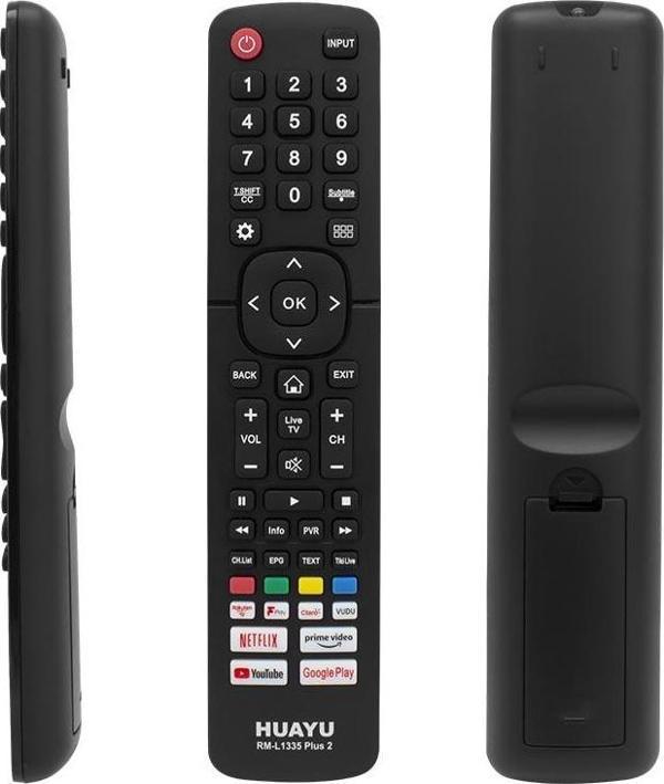 HUAYU RM-L1335 PLUS2 HISENSE NETFLIX-PRIME-YOUTUBE-RAKUTEN-GOOGLE PLAY-VUDU TUŞLU LCD LED TV KUMANDA - Image 1