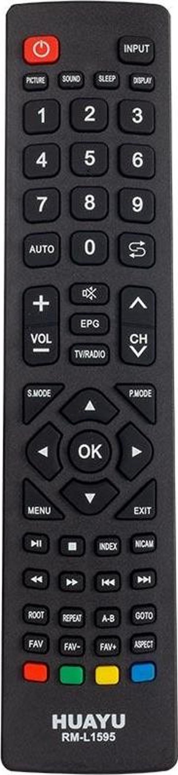 HUAYU RM-L1595 TELEFUNKEN LCD-LED TV UNIVERSAL KUMANDA AMBALAJLI  - Image 1