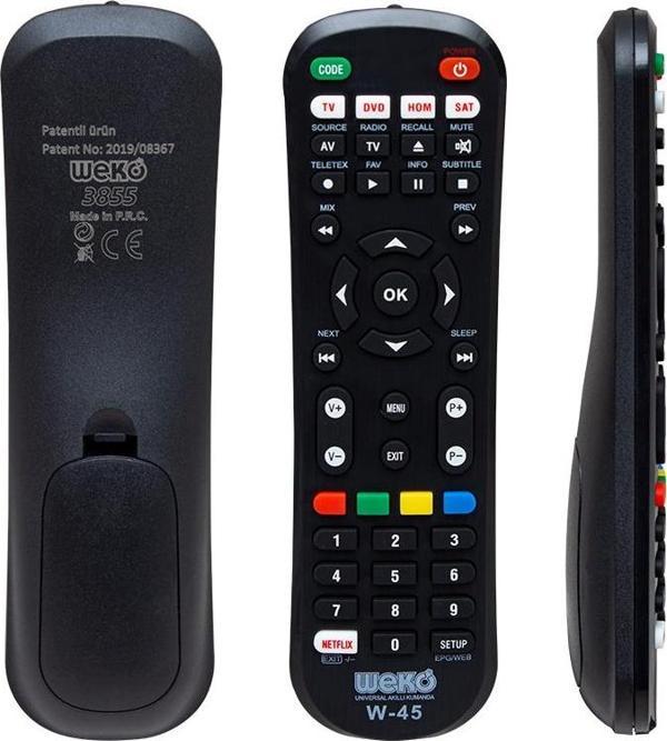 KA WEKO W-45 NETFLIX TUŞLU 4 IN 1 UNIVERSAL TÜM MODELLER ÖĞRENEBİLEN AKILLI KUMANDA  - Image 1